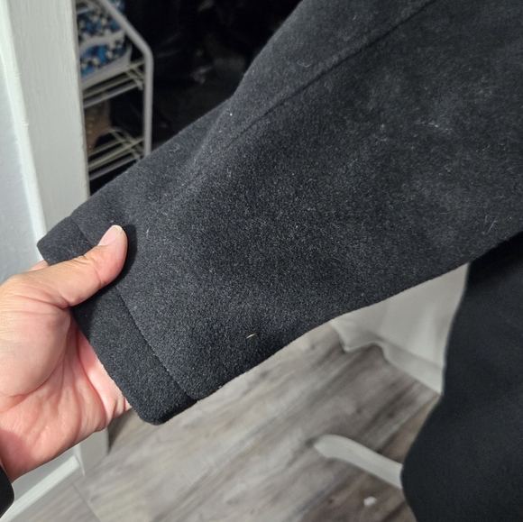 Chaps Men’s Wool Blend Black Coat Size 44 Regular - Picture 9 of 9